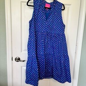 Lilly Pulitzer Novella Borealis Blue Squared Tier Ruffle Dress
